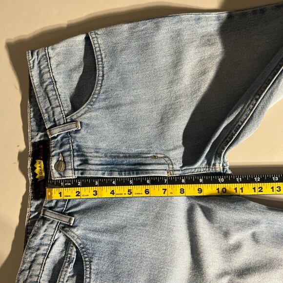 Todd Oldham Jeans 7x33 Blue Flare Leg Bell Bottom Mid Rise Denim 90s Y2K Hippie - Picture 12 of 15